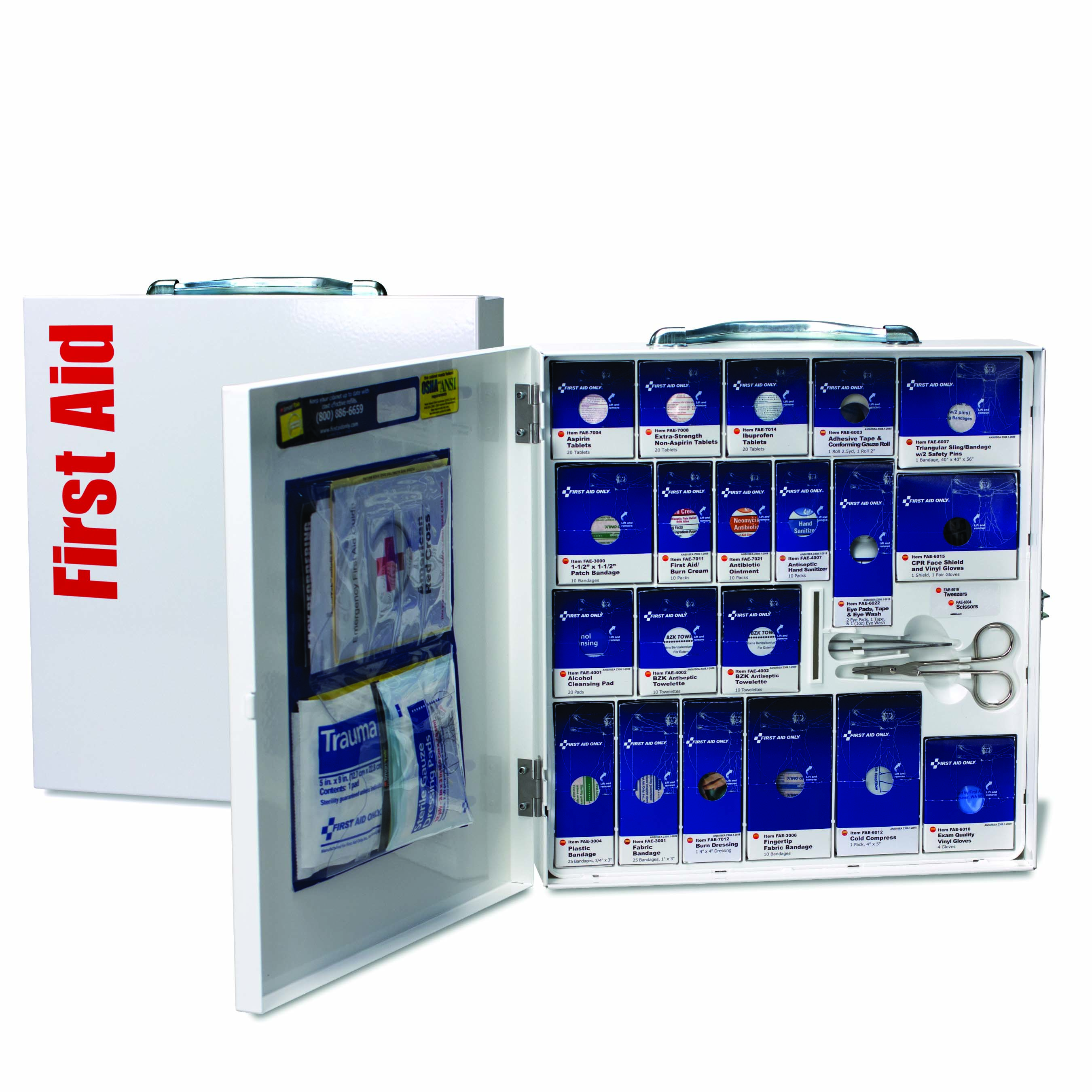 SmartCompliance!" 50 Person First Aid Cabinet - ANSI 2021 A+ Type I & II Compliant